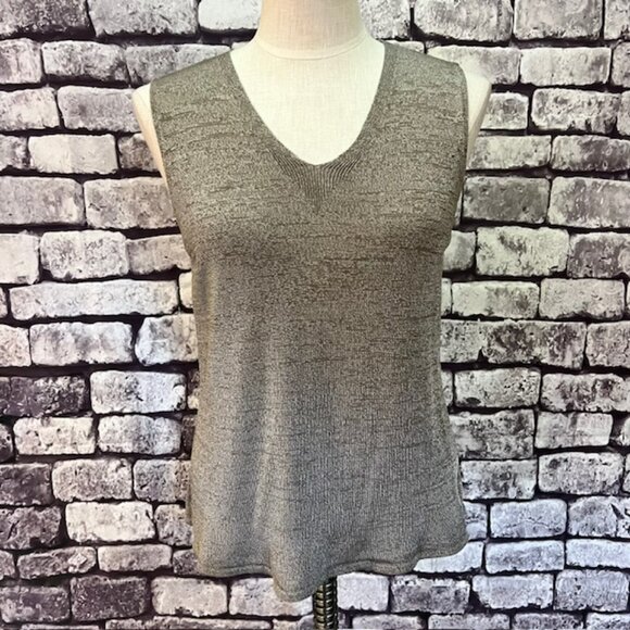 Jones New York Taupe Tank & Matching Cardigan Sweater Size L - Picture 7 of 12